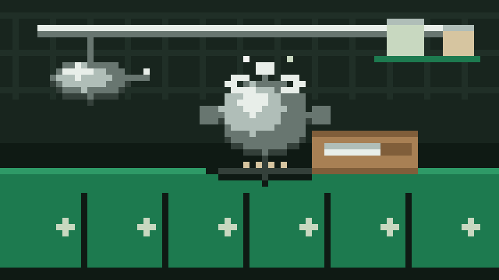 Cocina en pixel art con utensilios de acero inoxidable